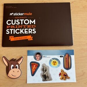 Playful Brown and Orange Party Favor Stickers stickermule